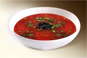 Суп «Борщ с черносливом» (картофель, морковь, лук, свекла, капуста, чернослив, томат, специи) 300 г